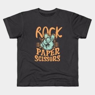 Rock Paper Scissors Art Design with Hand Kids T-Shirt